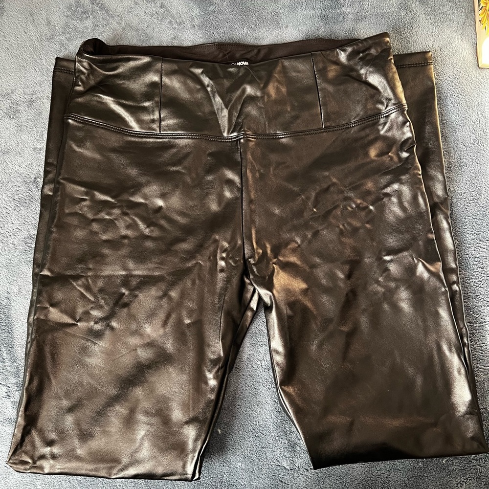 Faux leather pants
